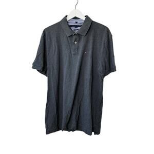 Tommy Hilfiger Gray Custom Fit  Short Sleeve Polo Shirt Men's Size XL